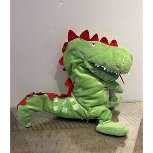 IKEA Laskig Green Dragon Hand Puppet 11" tall Plush Toy